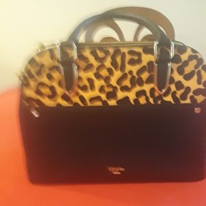 Black and Leopard print purse by Dune of London